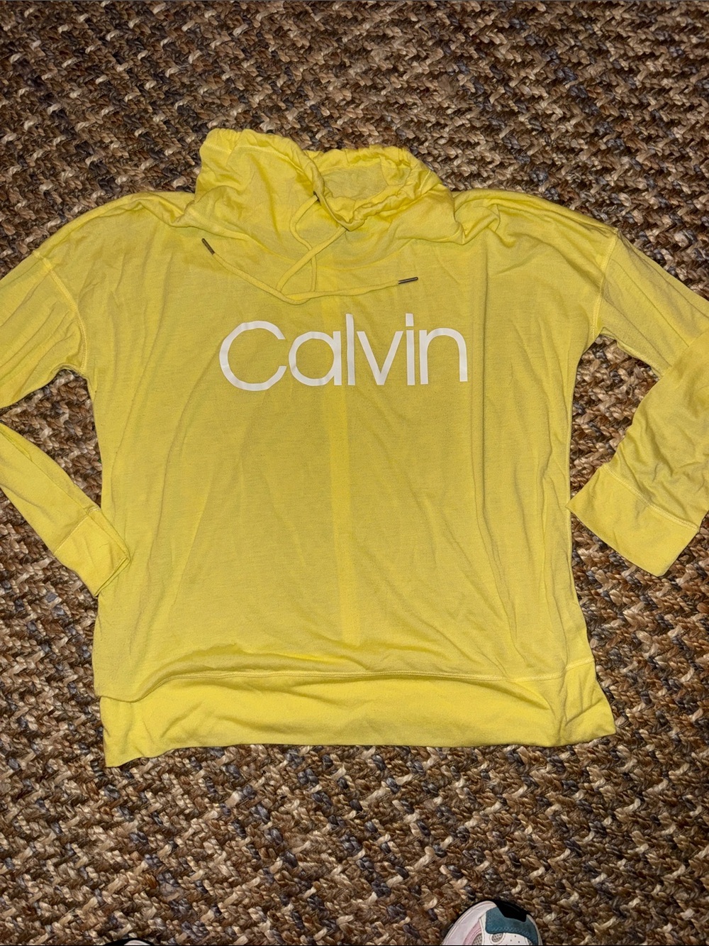Calvin Klein Yellow Logo Drawstring Neck